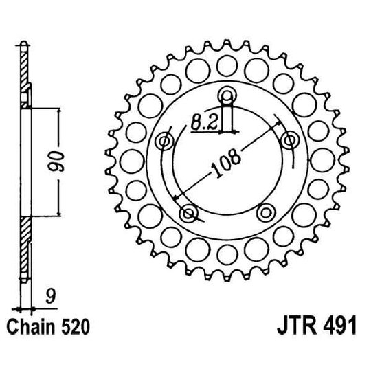 Reťazová rozeta JT JTR 491-38 38T, 520